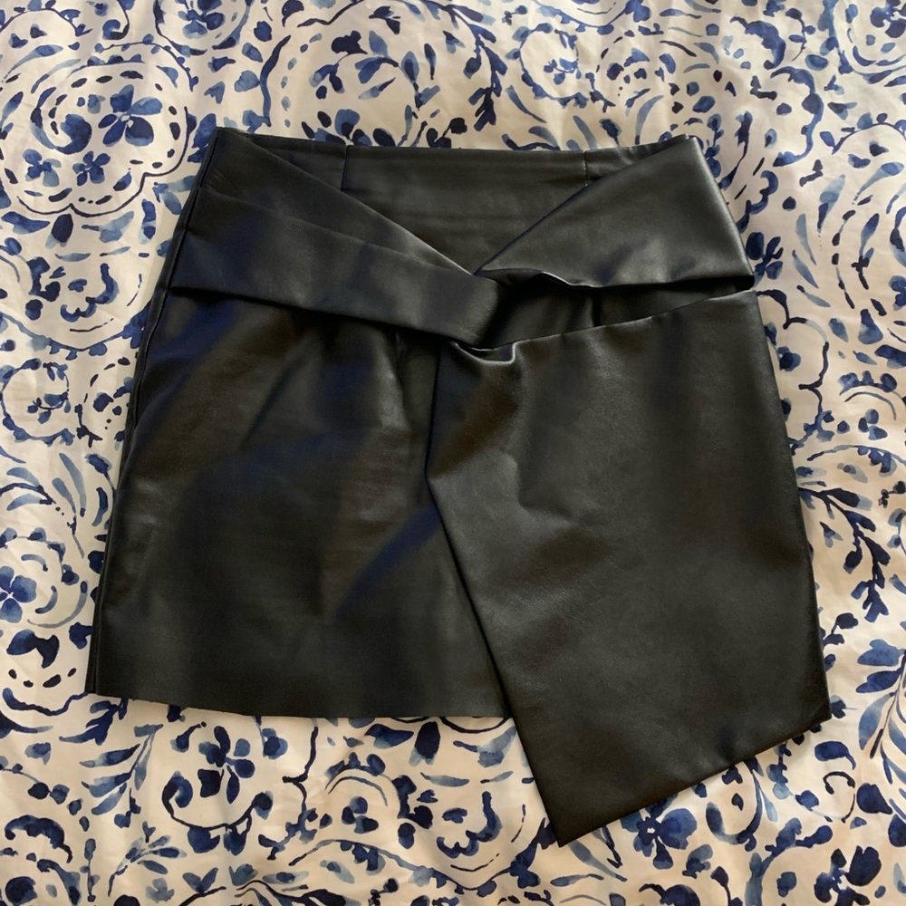 Black faux leather skirt
